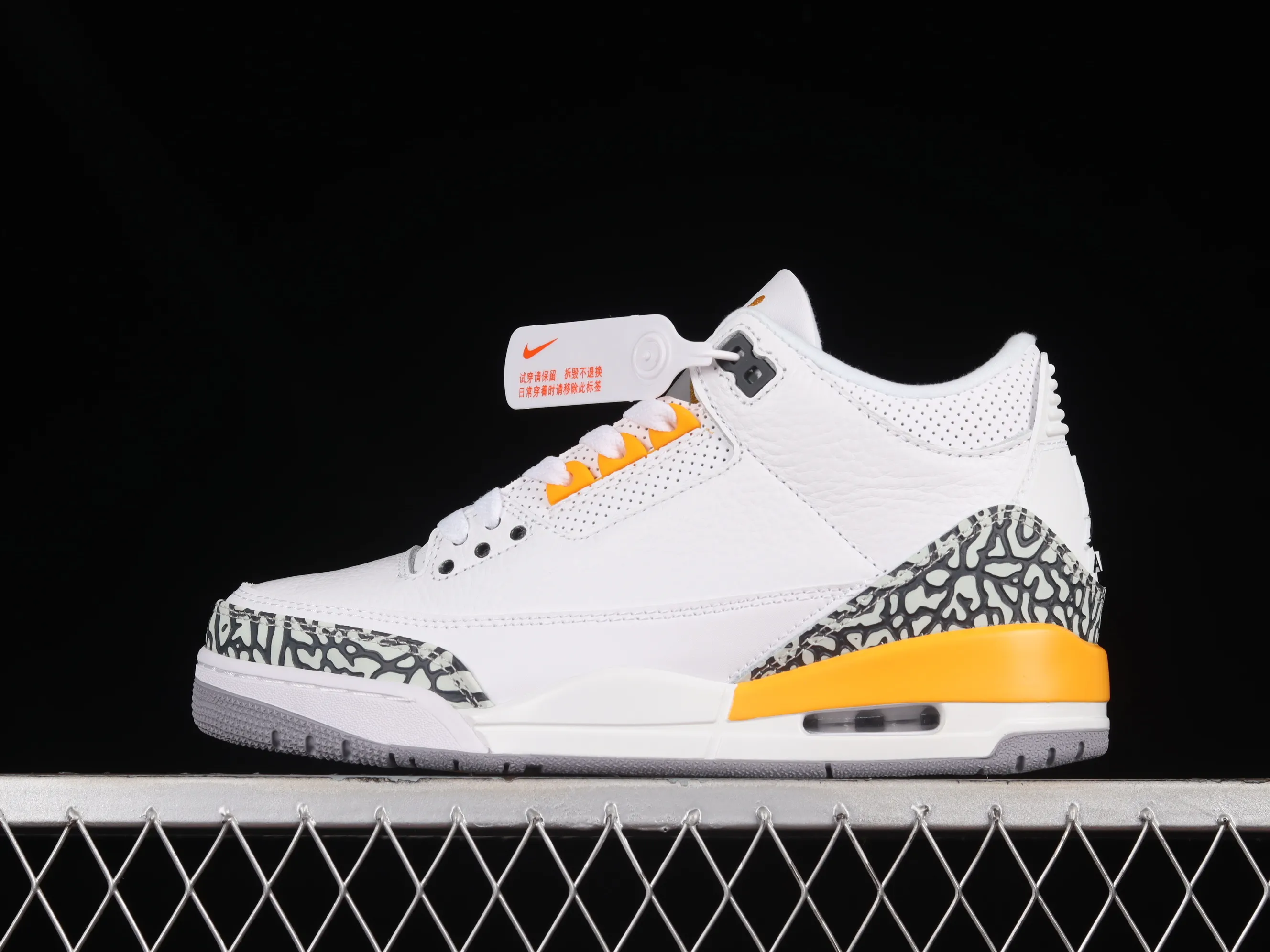 All categories Air Jordan Jordan series basketball shoes Air Jordan 3 Air Jordan 3 Retro AJ3 Joe 3 white and yellow lychee pattern basketball shoes CT8532-168